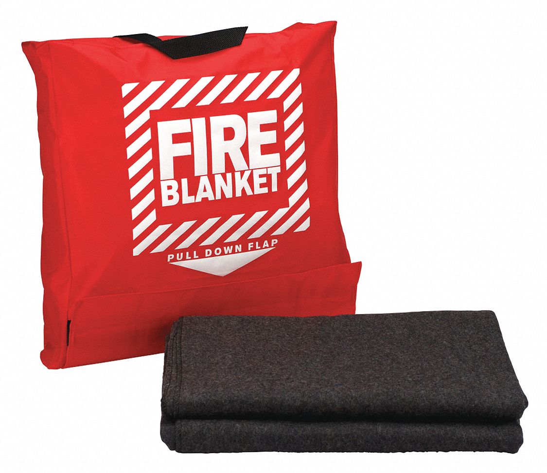 FIRST AID ONLY Fire Blanket and Bag, Woolen Blend, 62 in Blanket Width