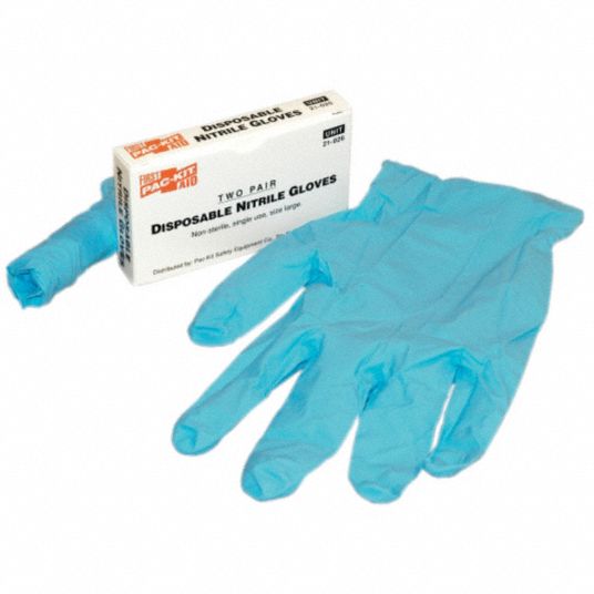 FIRST AID ONLY Disposable Gloves, L, PowderFree, 5.0 mil Palm