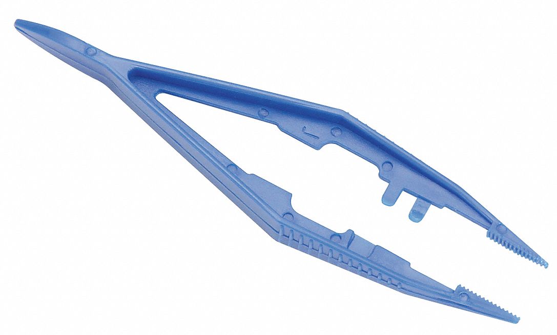 39P045 - Forceps Plastic Blue 3-1/2 L