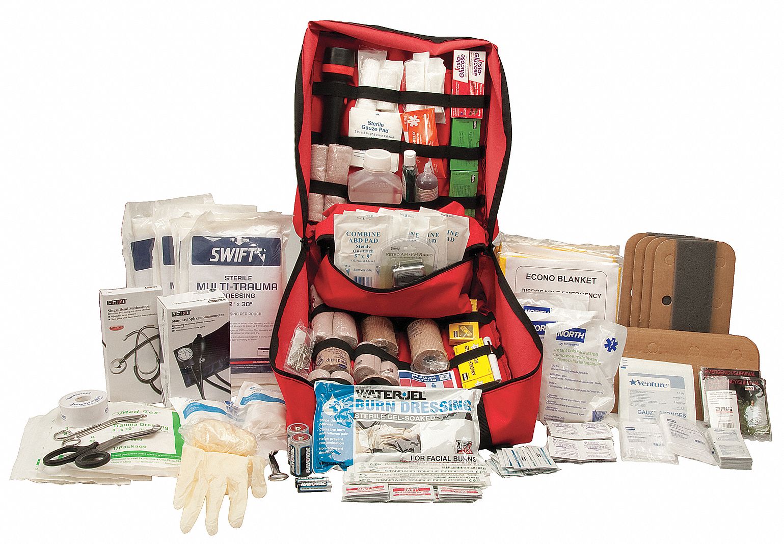 HONEYWELL First Aid Kit, Bulk, Red, 47Pcs, 1 to 20 Ppl - 39P241|Z019802 ...