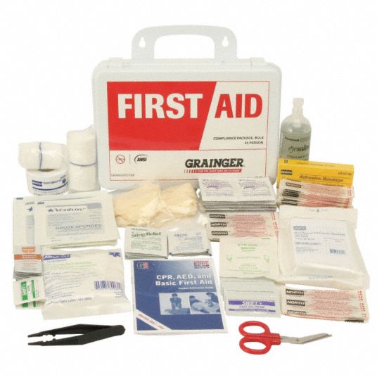 HONEYWELL First Aid Kit, Bulk, White, 24 Pcs, 25 Ppl - 39P266|Z019818 ...