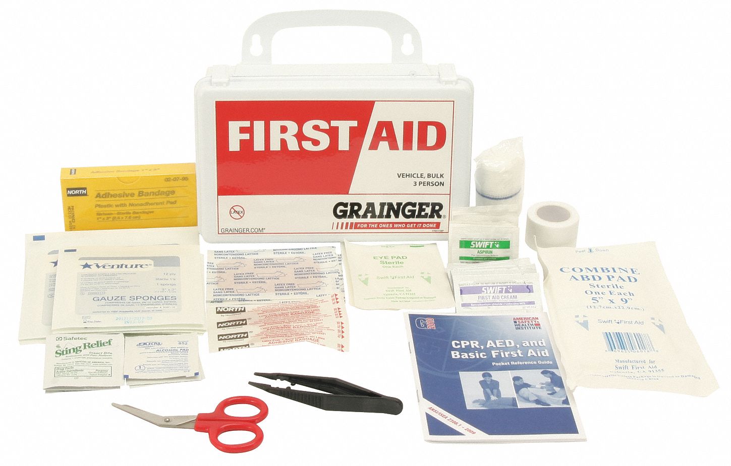 First Aid Kit, Kit, Polypropylene, General Purpose, 3 People Served per ...