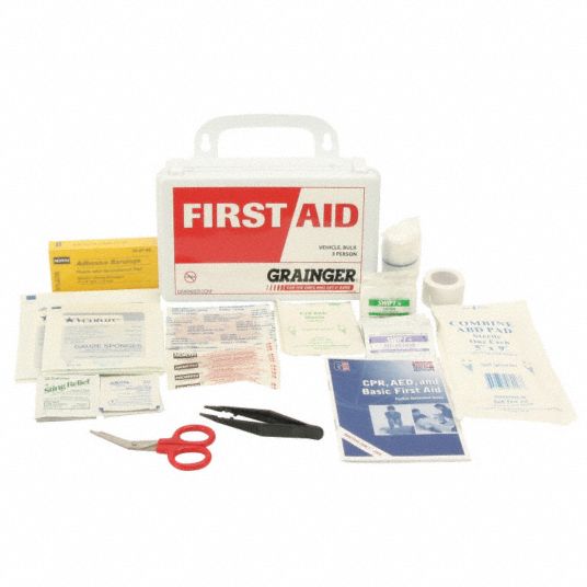 First Aid Kit, Kit, Polypropylene, General Purpose, 3 People Served per ...