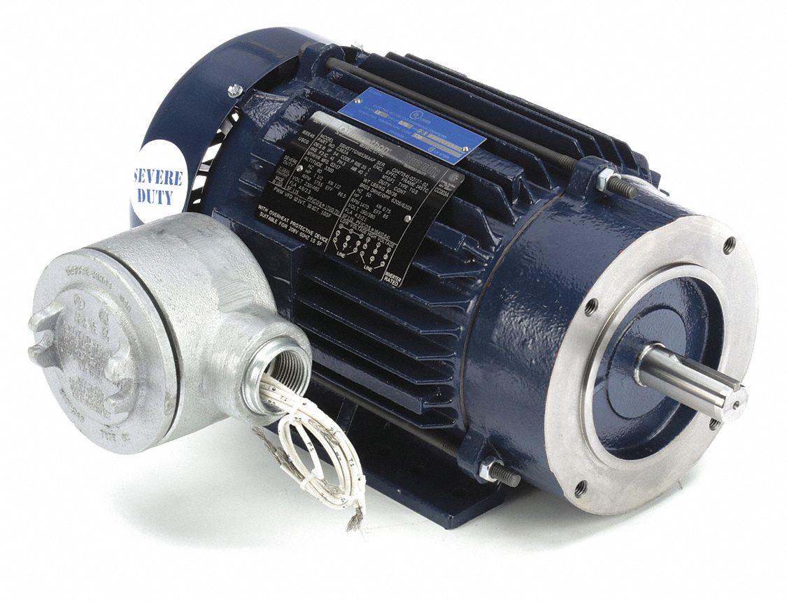 Hazardous Location Motor: Division I, Class I/Class II, C-Face/Rigid Base, 1, 755 RPM RPM