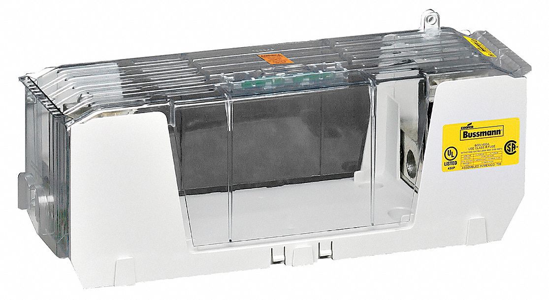 Fuse Block: Open Block Design, 1 Pole, 600 V AC, Box Lug, Non-Indicating