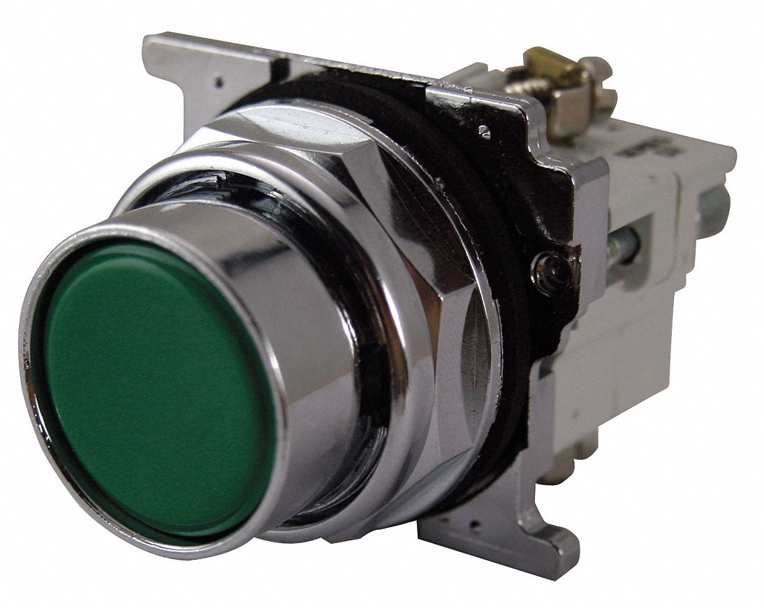 Flush Push Button Operator: Non-Illuminated, Flush Profile, Metallic, 30 mm, 2NC