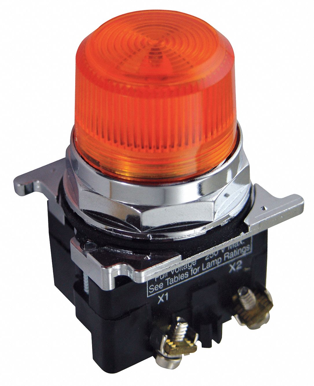 Pilot Light Complete, 30mm, 120VAC Voltage, Lamp Type: LED, Terminal Connection: Pressure Plate