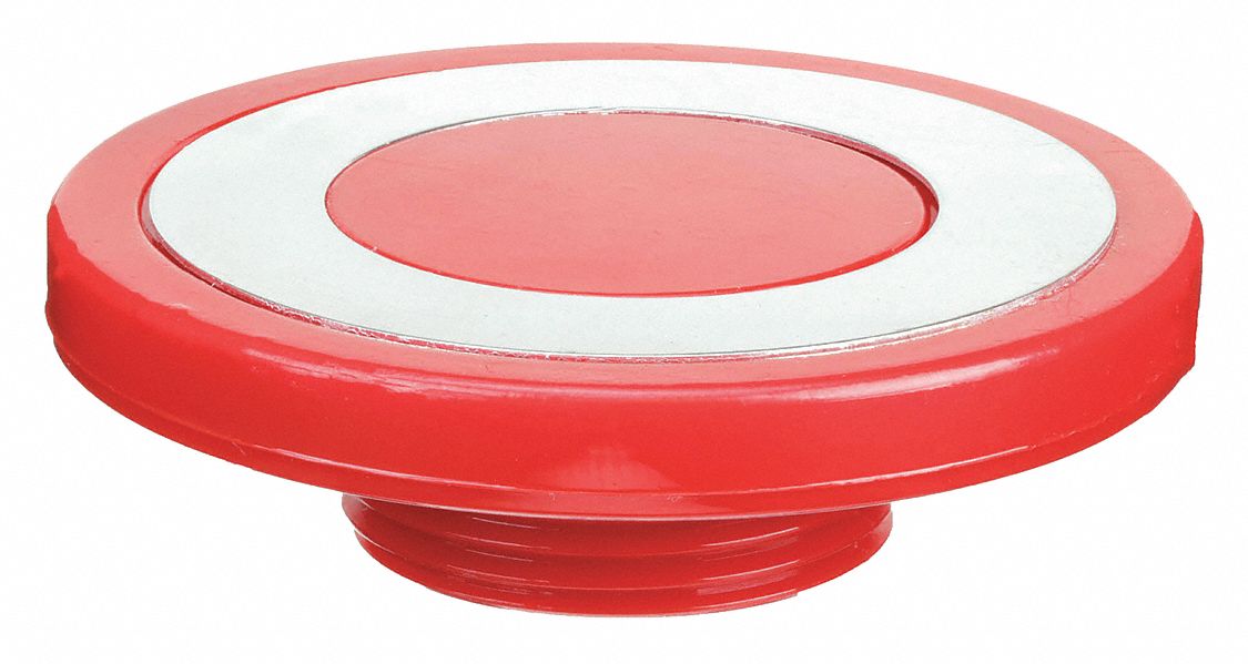 Mushroom Head: 30 mm Panel Size, Non-Illuminated, Metallic, Red