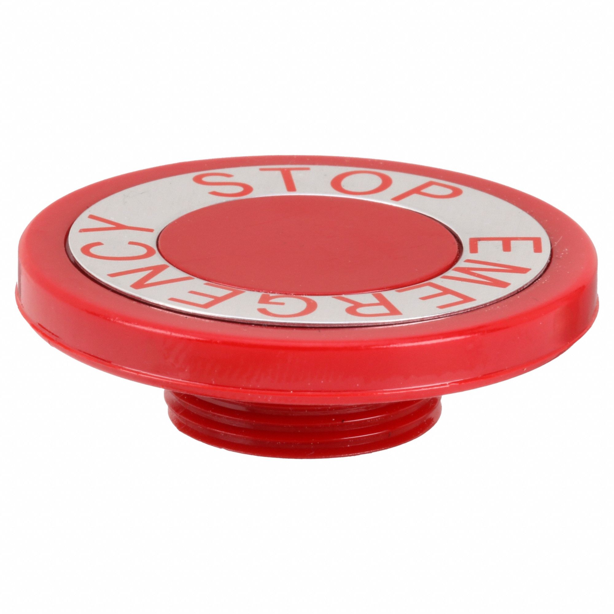Mushroom Head: 30 mm Panel Size, Non-Illuminated, Metallic, Emergency Stop, Red