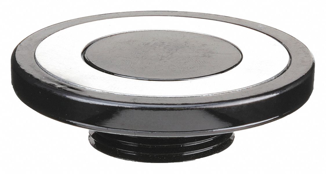 Mushroom Head: 30 mm Panel Size, Non-Illuminated, Metallic, Black