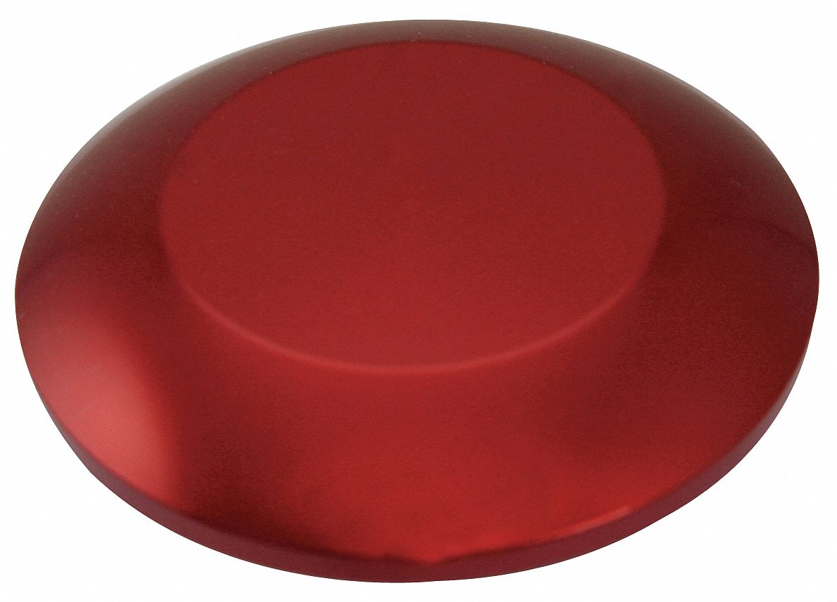 30mm Metal Mushroom Head, Non-Illuminated, Red, 1.58" Dia.