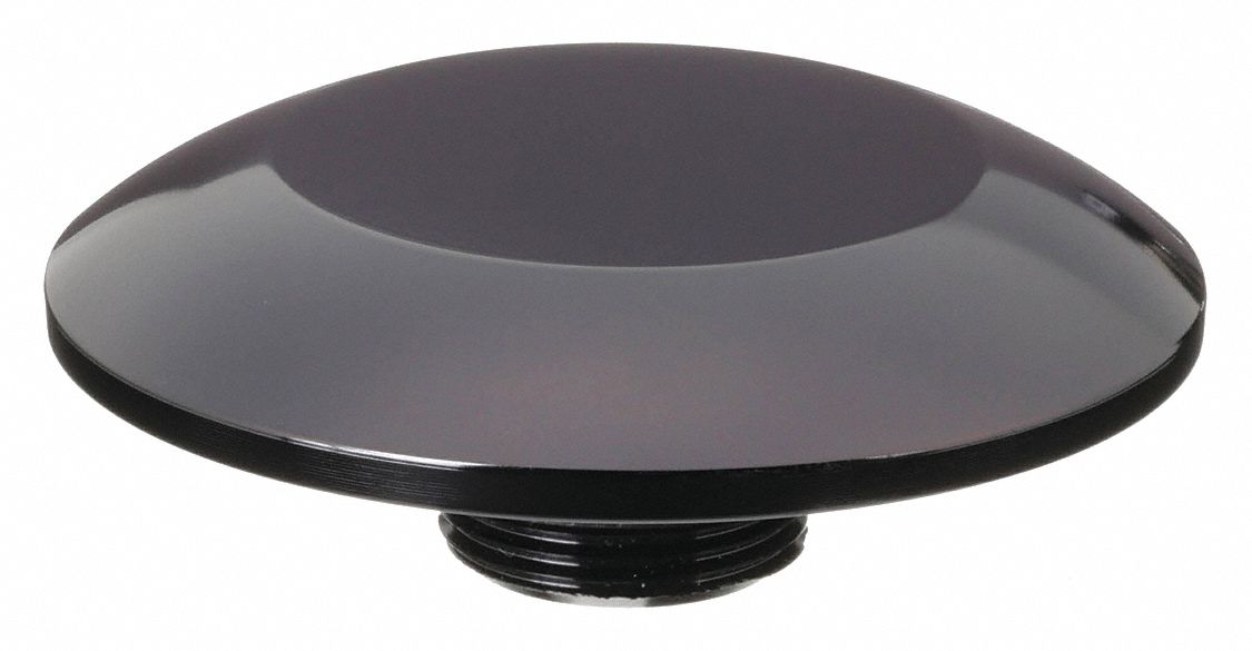 Mushroom Head: 30 mm Panel Size, Non-Illuminated, Metallic, Black