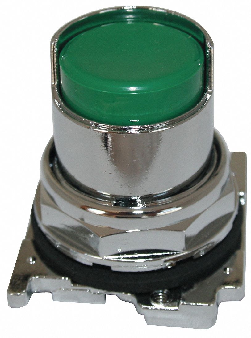 EATON Push Button Operator, Metal, Momentary Push, Green, 12, 13, 3, 3R