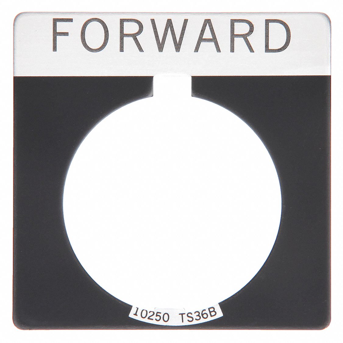 Legend Plate: 30 mm Panel Mounting Size, Square, 1 3/4 in Overall Ht x 1 3/4 in Overall Wd