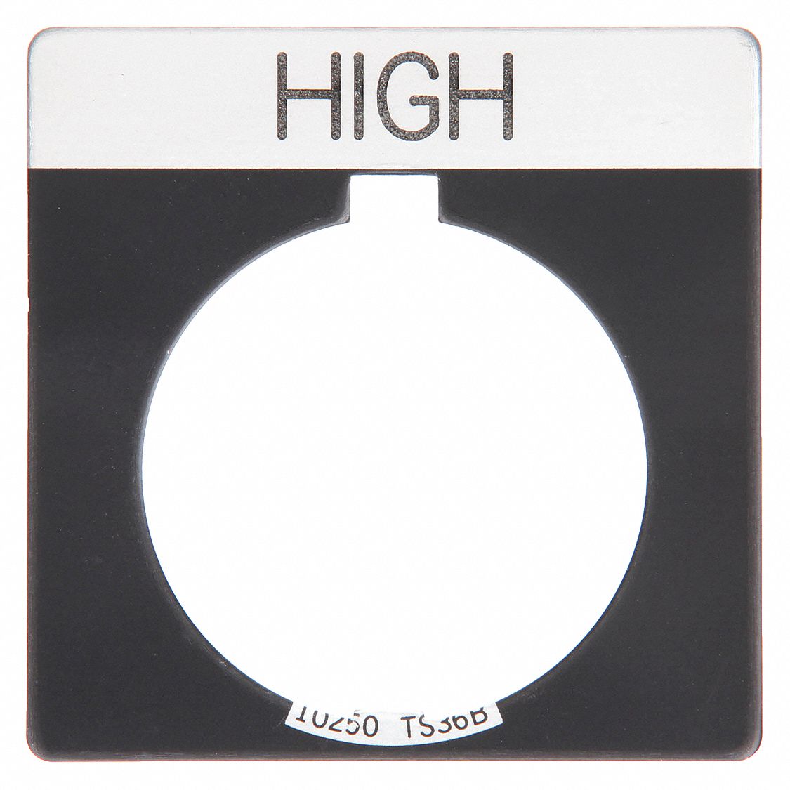 Legend Plate: 30 mm Panel Mounting Size, Square, 1 3/4 in Overall Ht x 1 3/4 in Overall Wd