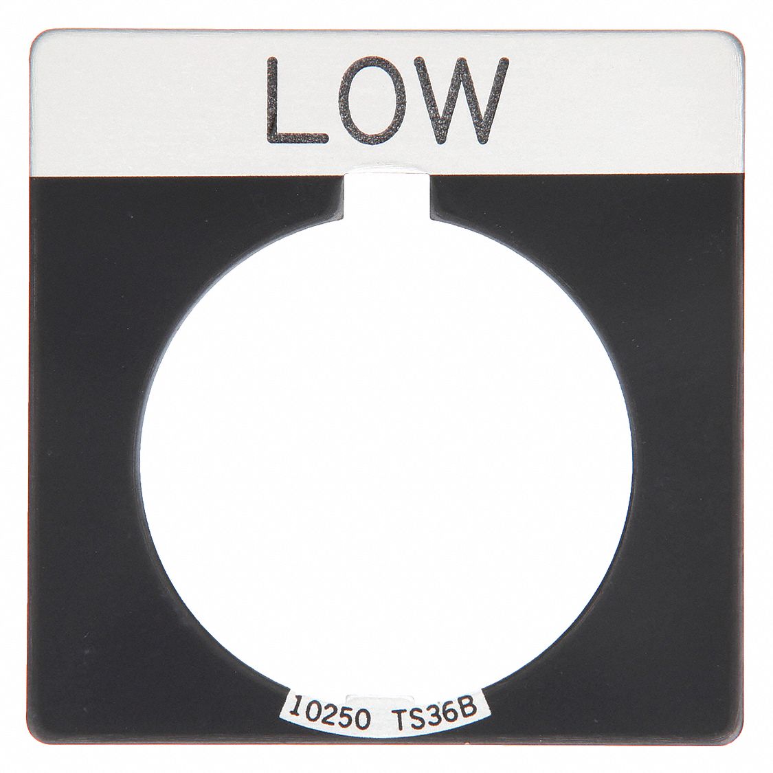 Legend Plate: 30 mm Panel Mounting Size, Square, 1 3/4 in Overall Ht x 1 3/4 in Overall Wd