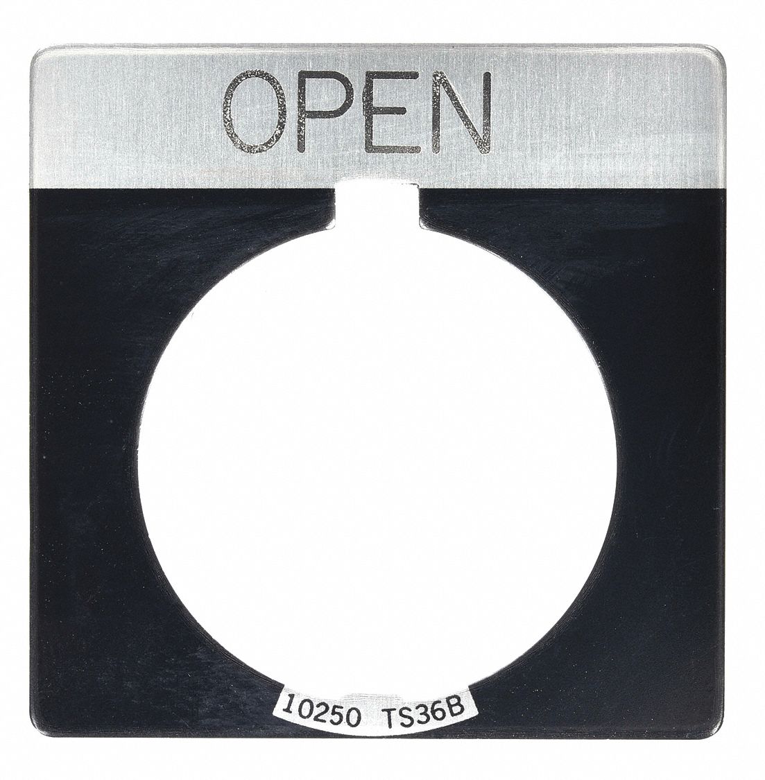 Legend Plate: 30 mm Panel Mounting Size, Square, 1 3/4 in Overall Ht x 1 3/4 in Overall Wd