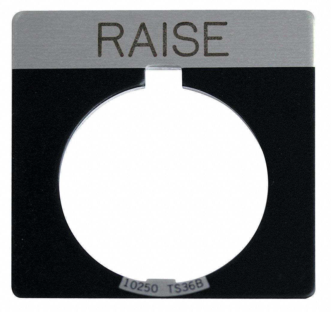 LegendPlate Raise White/Blk Rectangular