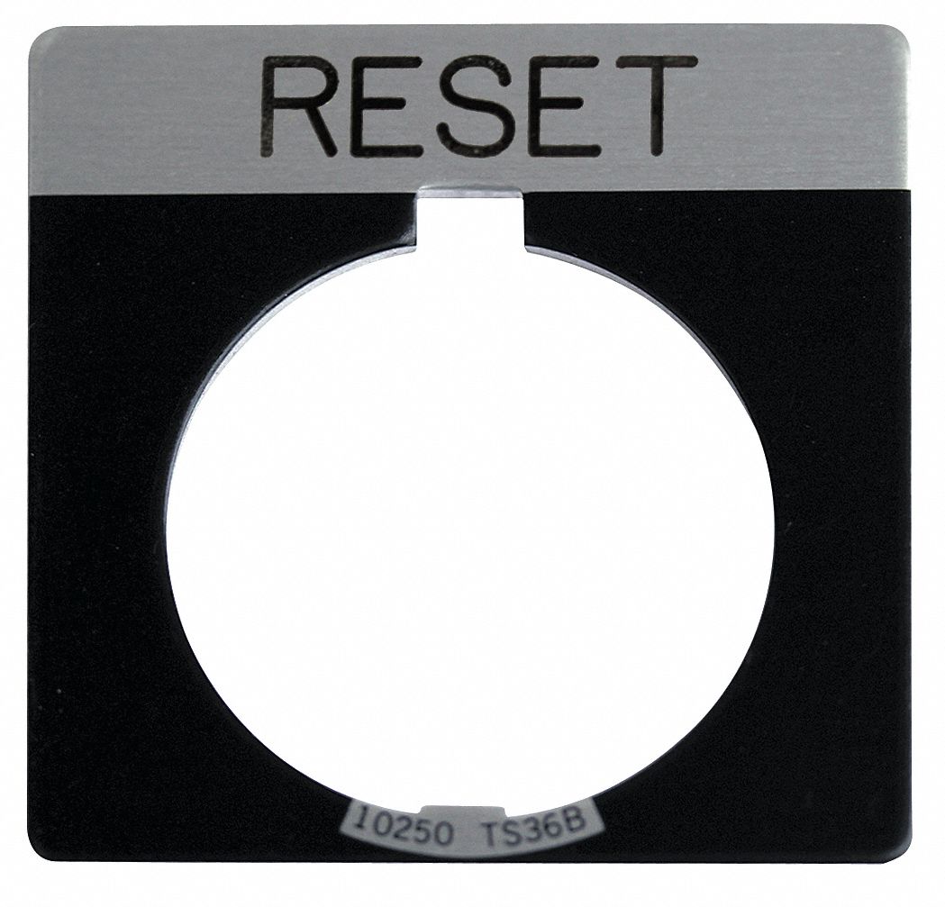 Legend Plate Reset White/Black Square