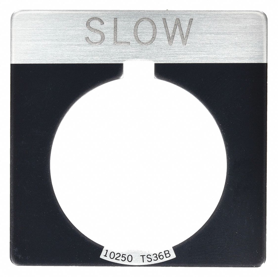 Legend Plate: 30 mm Panel Mounting Size, Square, 1 3/4 in Overall Ht x 1 3/4 in Overall Wd