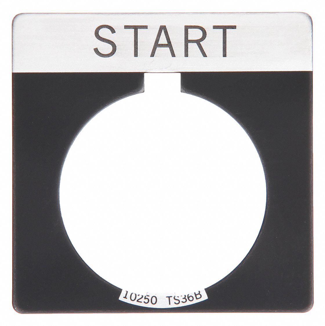 Legend Plate: 30 mm Panel Mounting Size, Square, 1 3/4 in Overall Ht x 1 3/4 in Overall Wd