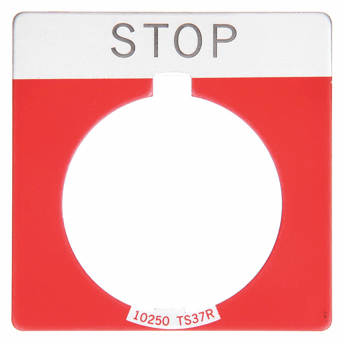 Legend Plate: 30 mm Panel Mounting Size, Square, 1 3/4 in Overall Ht x 1 3/4 in Overall Wd