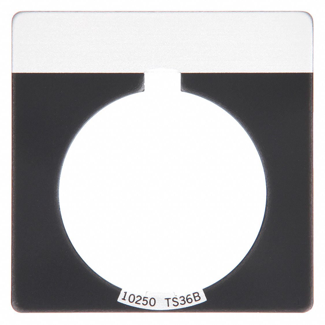 Legend Plate: 30 mm Panel Mounting Size, Square, 1 3/4 in Overall Ht x 1 3/4 in Overall Wd