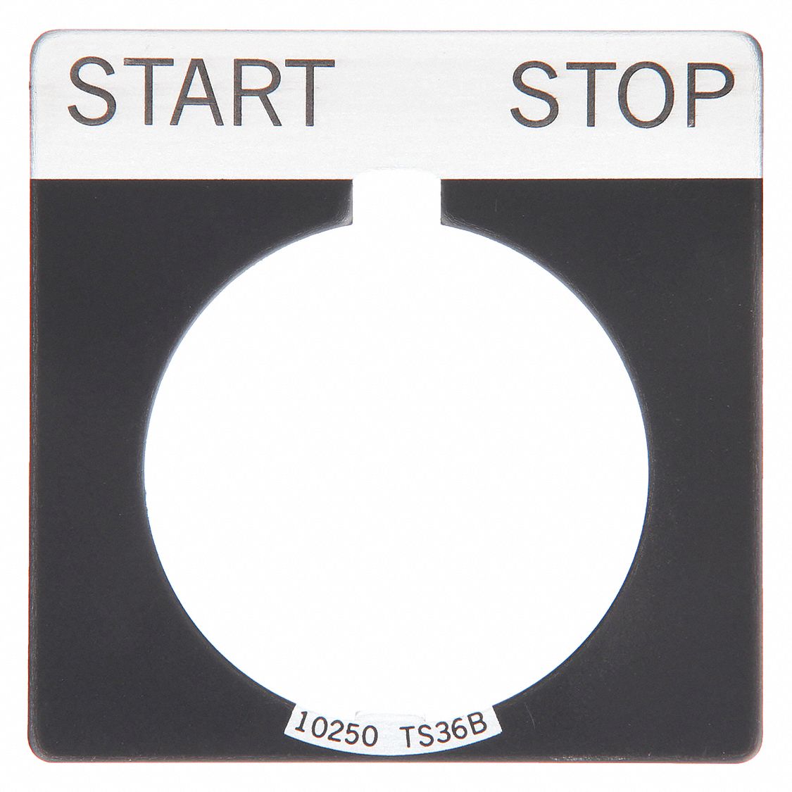 Legend Plate: 30 mm Panel Mounting Size, Square, 1 3/4 in Overall Ht x 1 3/4 in Overall Wd