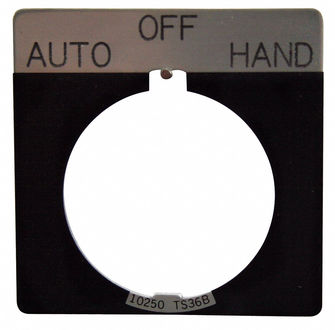 30mm Square Auto-Off-Hand Legend Plate, Aluminum, Black