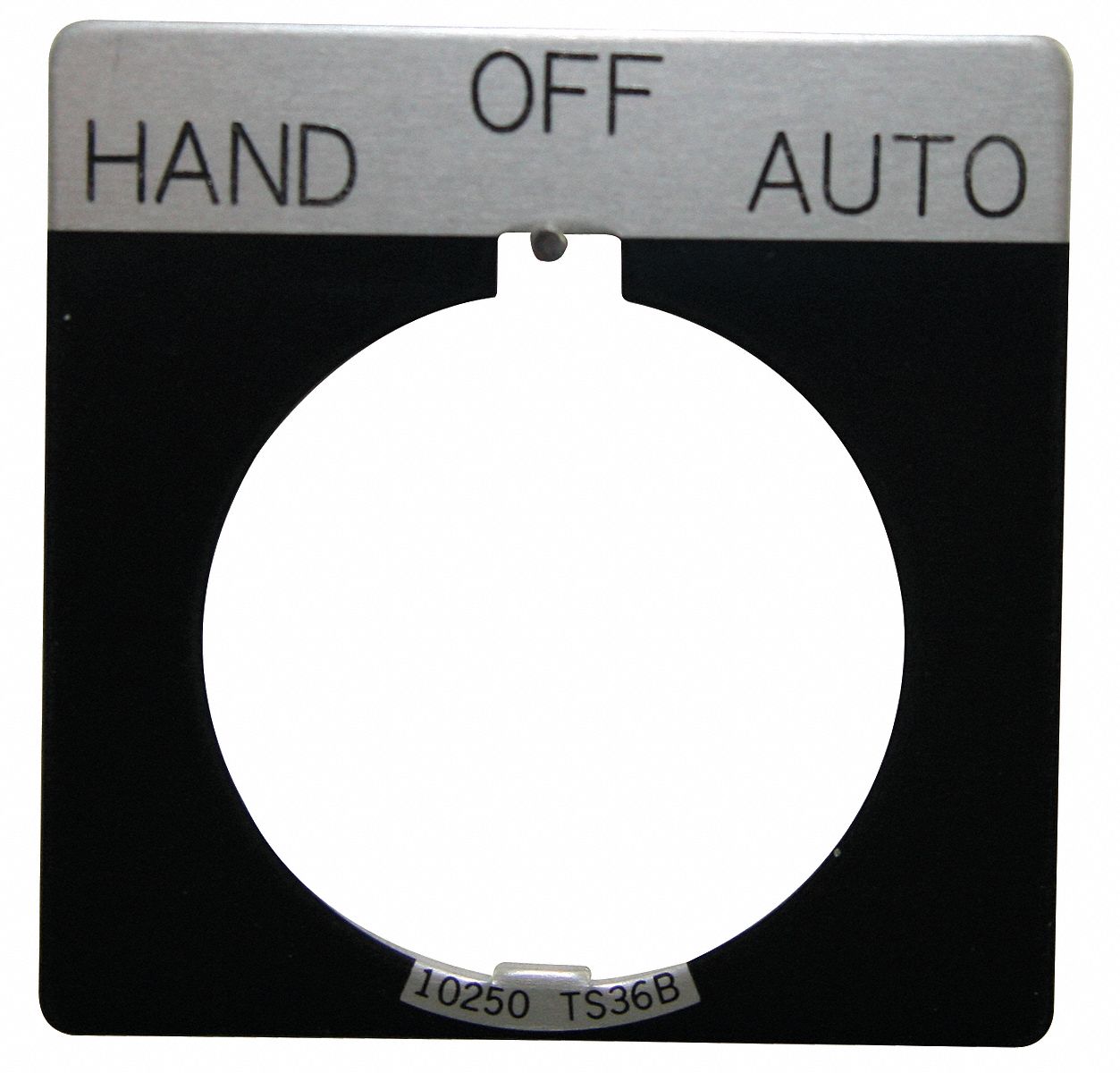 LegendPlate Hand-Off-Auto Wht/Blk Square