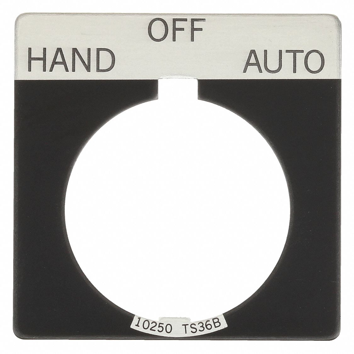 Legend Plate: 30 mm Panel Mounting Size, Square, 1 3/4 in Overall Ht x 1 3/4 in Overall Wd