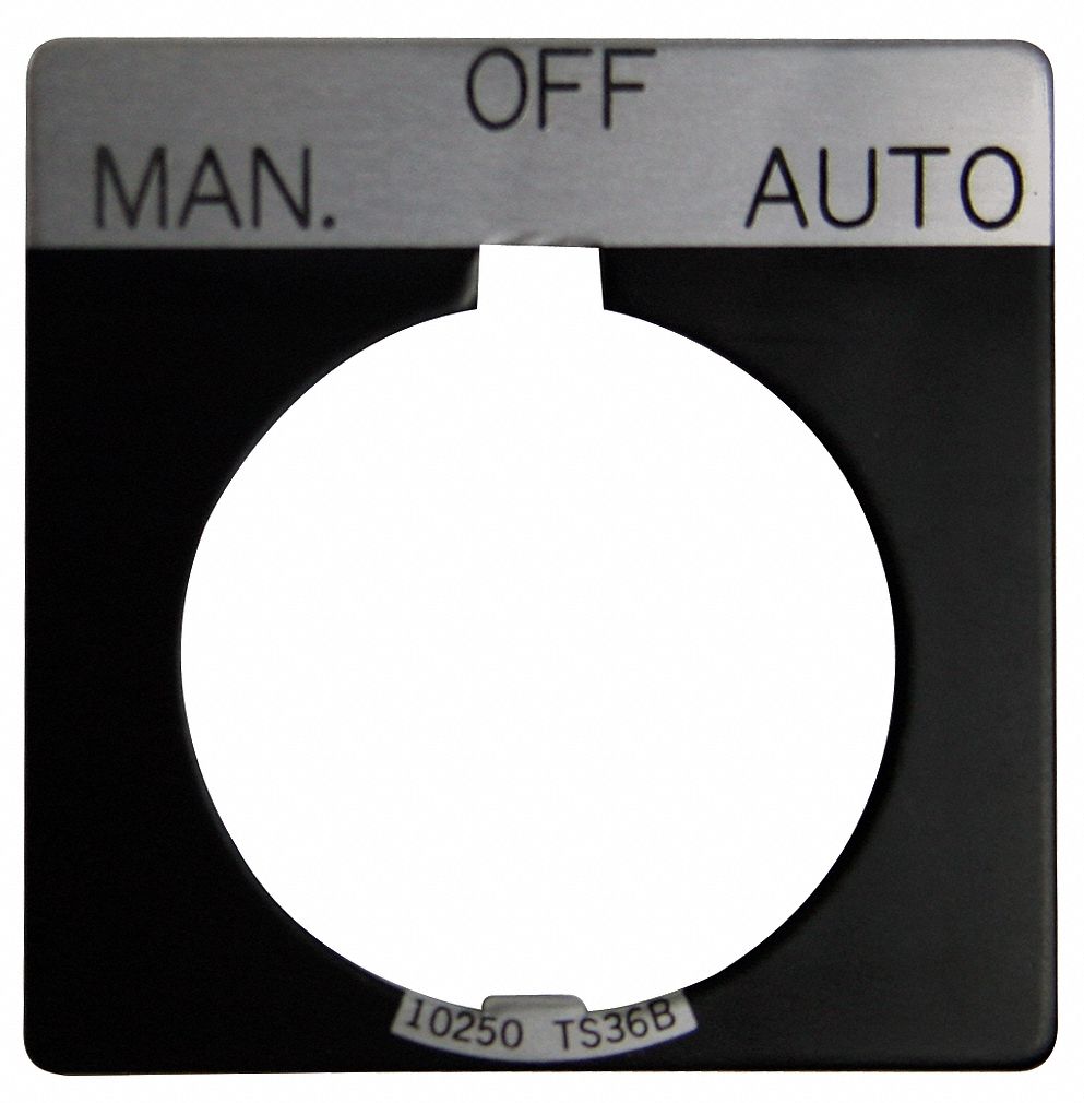 LegendPlate Man-Off-Auto Wht/Blk Square