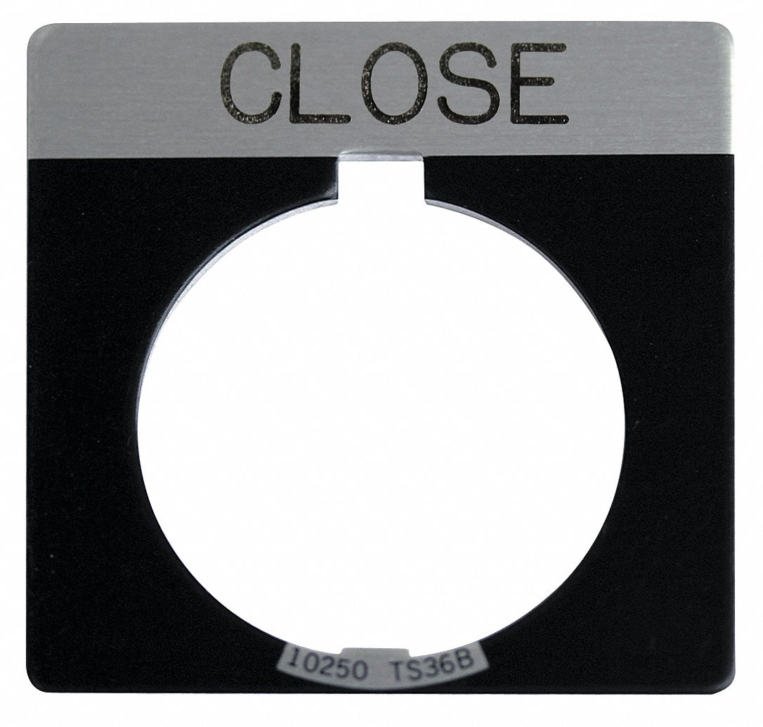 Legend Plate Close White/Black Square
