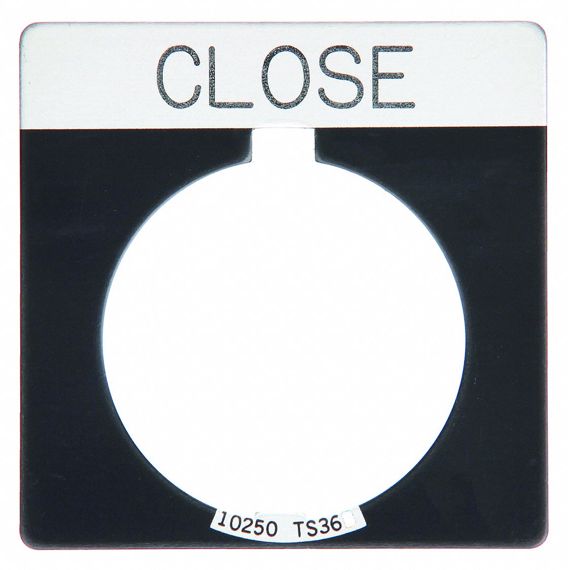 Legend Plate: 30 mm Panel Mounting Size, Square, 1 3/4 in Overall Ht x 1 3/4 in Overall Wd