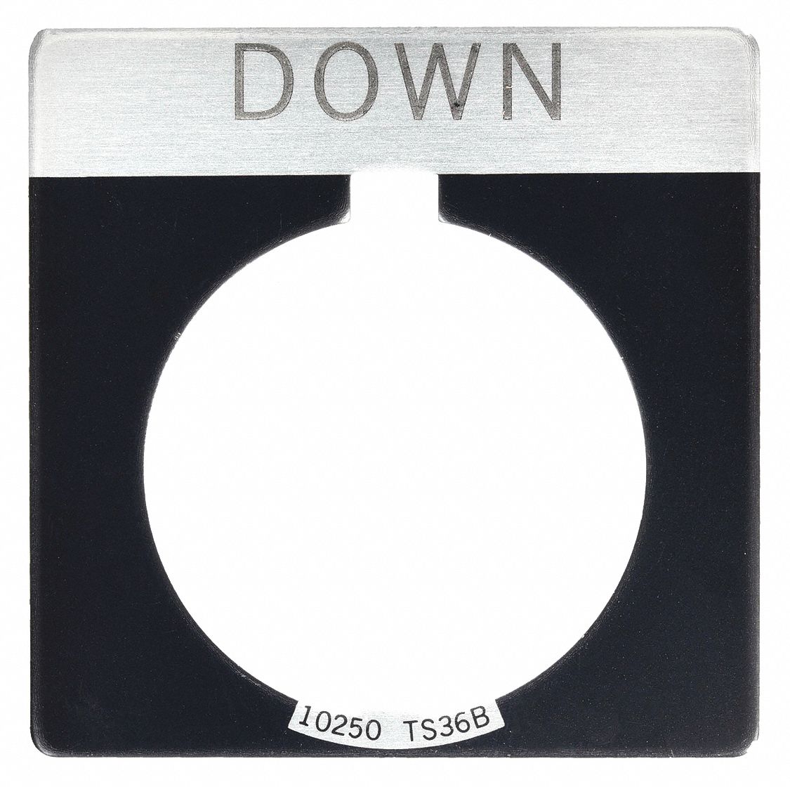 Legend Plate: 30 mm Panel Mounting Size, Square, 1 3/4 in Overall Ht x 1 3/4 in Overall Wd