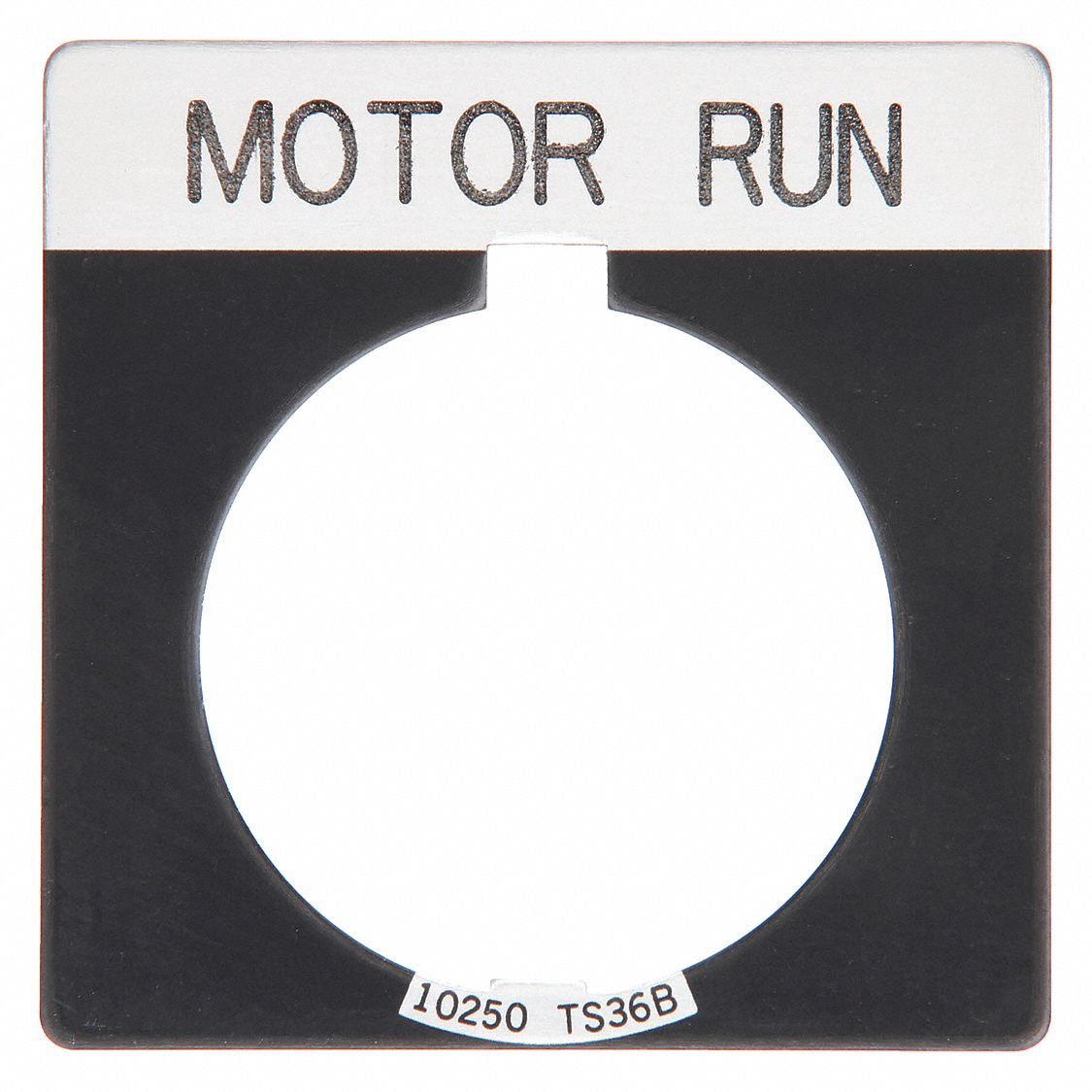 Legend Plate: 30 mm Panel Mounting Size, Square, 1 3/4 in Overall Ht x 1 3/4 in Overall Wd