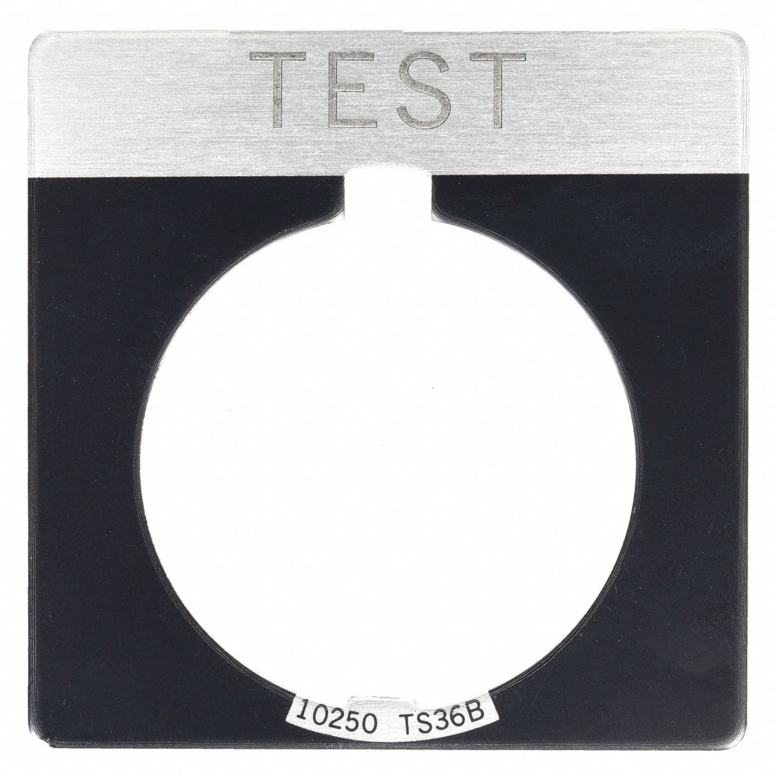 Legend Plate: 30 mm Panel Mounting Size, Square, 1 3/4 in Overall Ht x 1 3/4 in Overall Wd