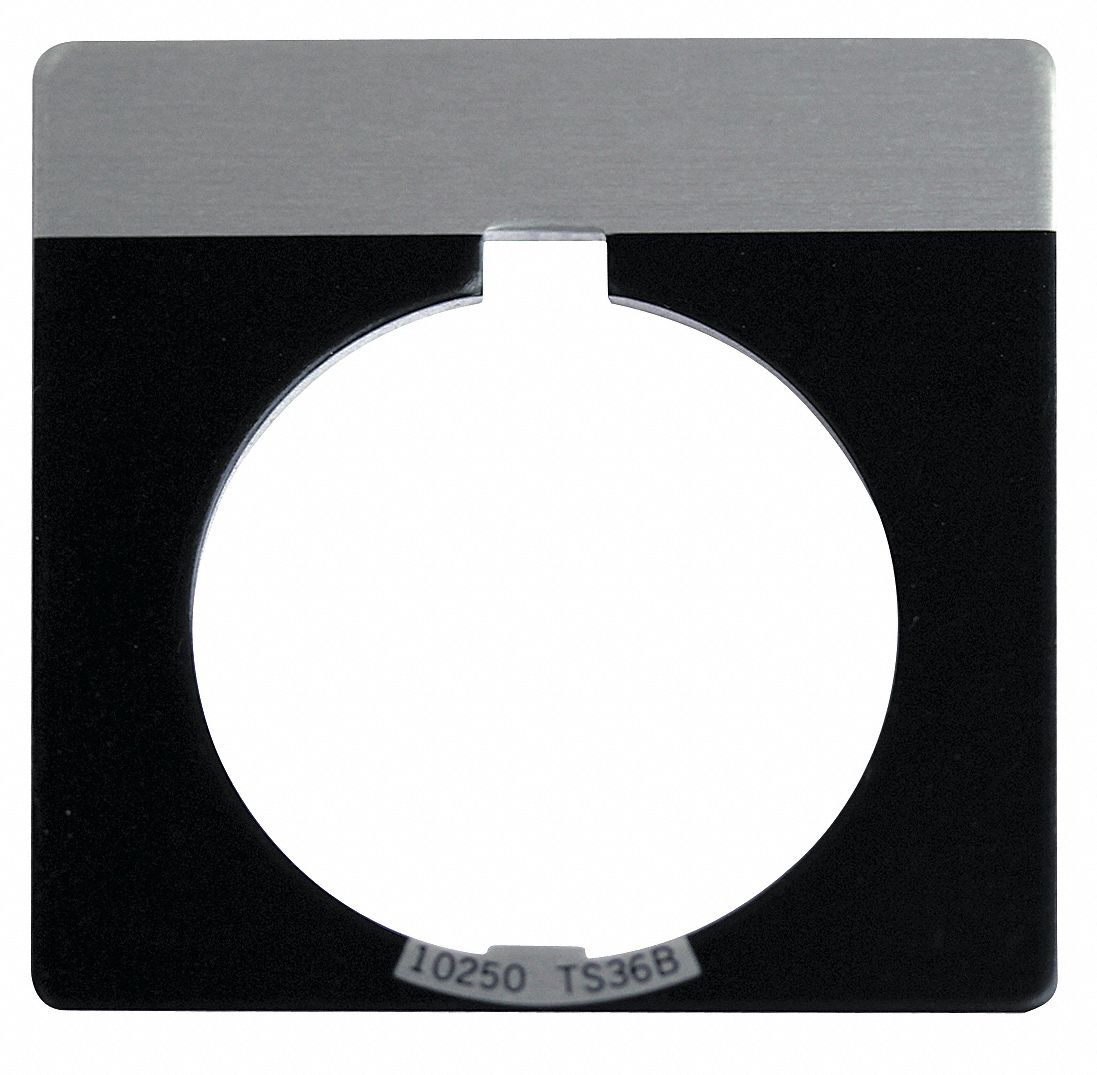 30mm 1/2 Round Blank Legend Plate, Aluminum, Black