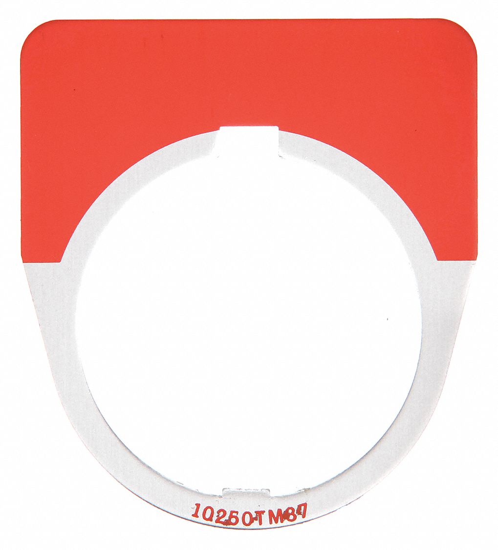Legend Plate,  White/Red,  Half-Round