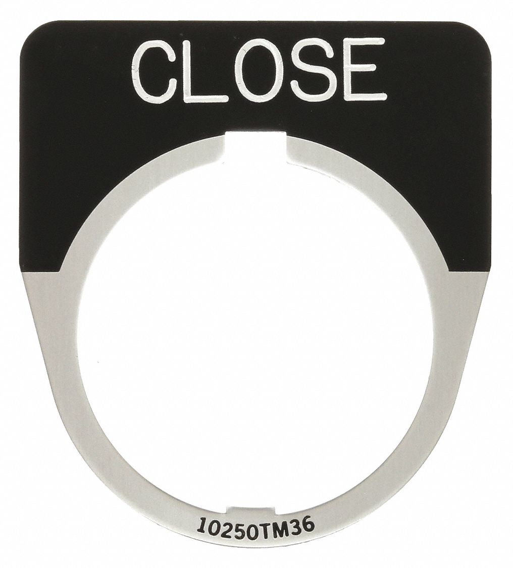 Legend Plate: 30 mm Panel Mounting Size, Half-Round, 1 5/8 in Overall Wd, For Series 10250T