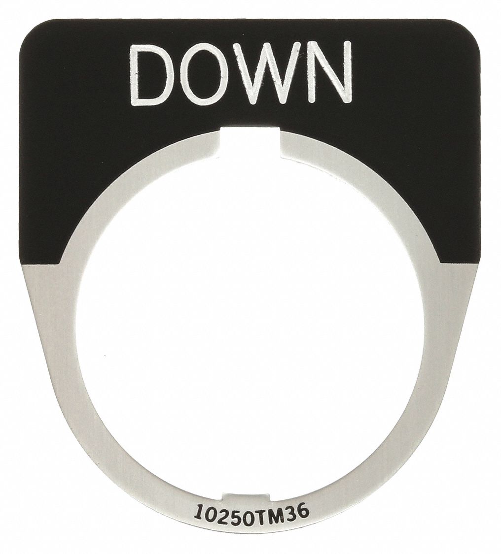 Legend Plate: 30 mm Panel Mounting Size, Half-Round, 1 5/8 in Overall Wd, For Series 10250T