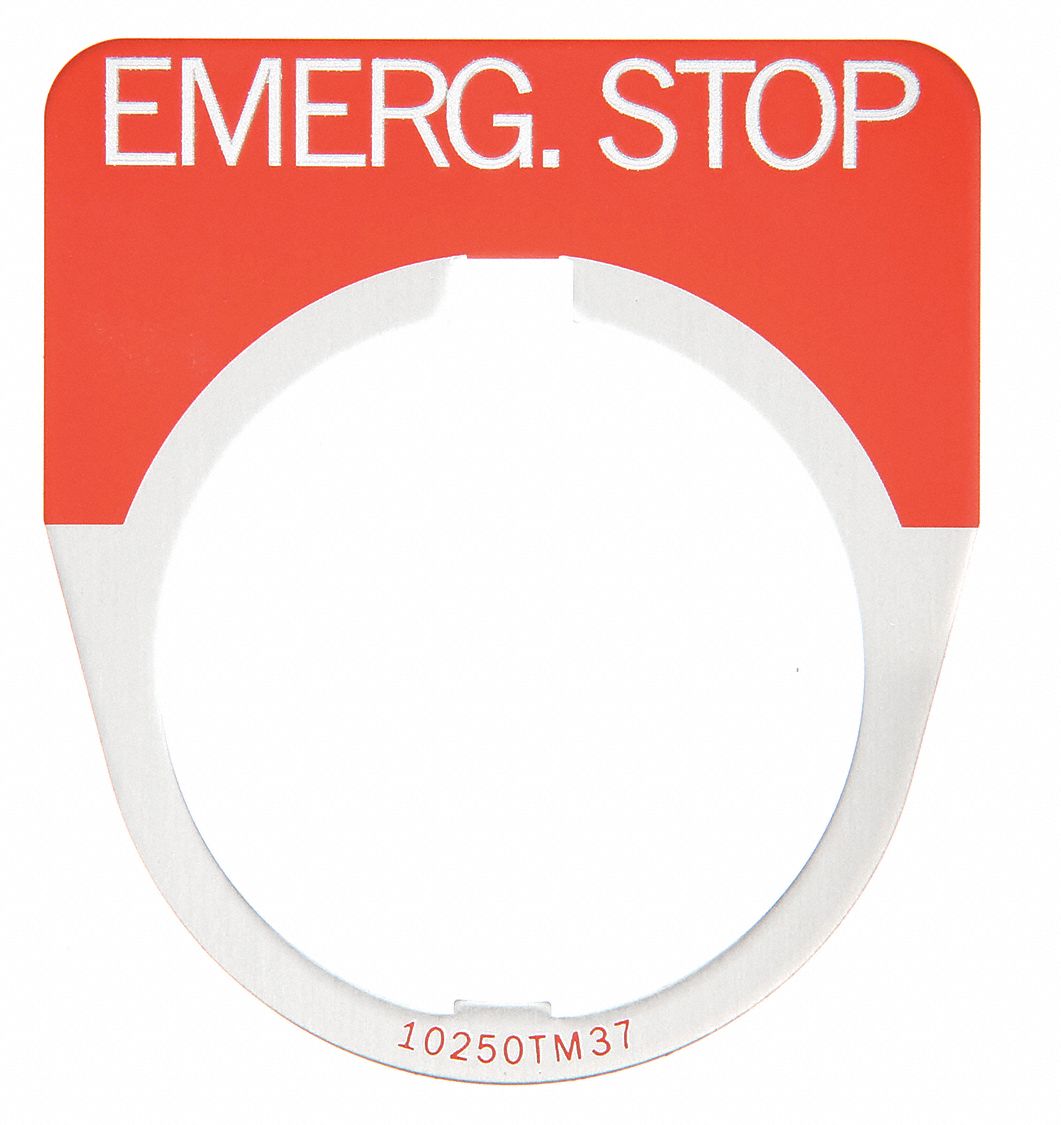 Legend Plate: 30 mm Panel Mounting Size, Half-Round, 1 5/8 in Overall Wd, For Series 10250T