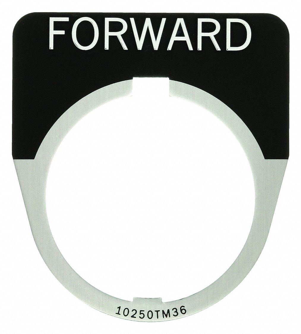 Legend Plate: 30 mm Panel Mounting Size, Half-Round, 1 5/8 in Overall Wd, For Series 10250T