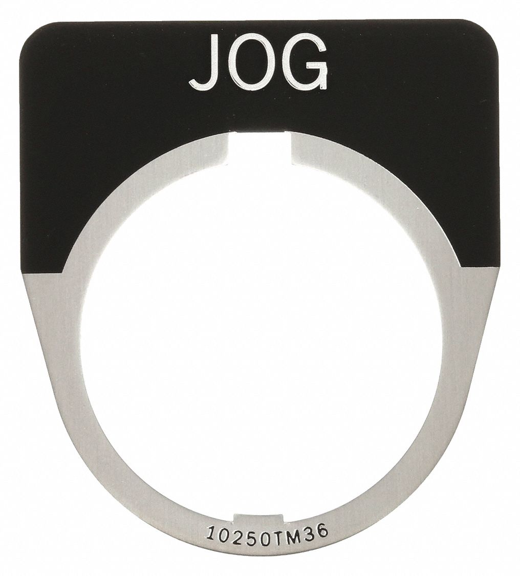 Legend Plate: 30 mm Panel Mounting Size, Half-Round, 1 3/4 in Overall Wd, For Series 10250T