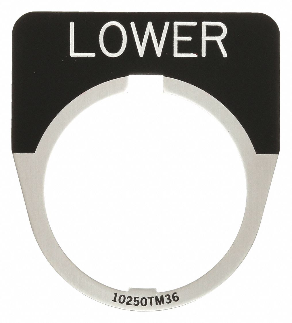 Legend Plate: 30 mm Panel Mounting Size, Half-Round, 1 1/2 in Overall Wd, For Series 10250T