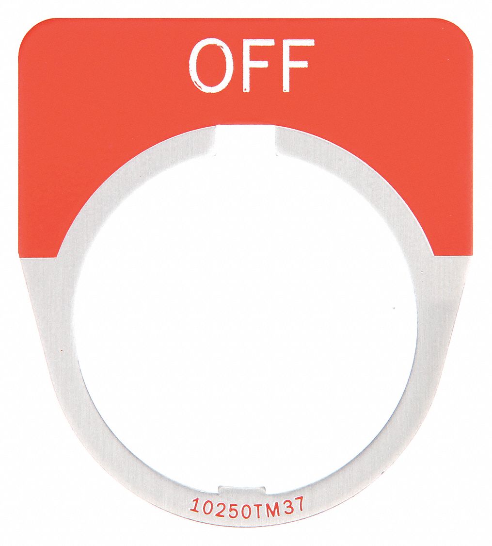 Legend Plate: 30 mm Panel Mounting Size, Half-Round, 1 5/8 in Overall Wd, For Series 10250T