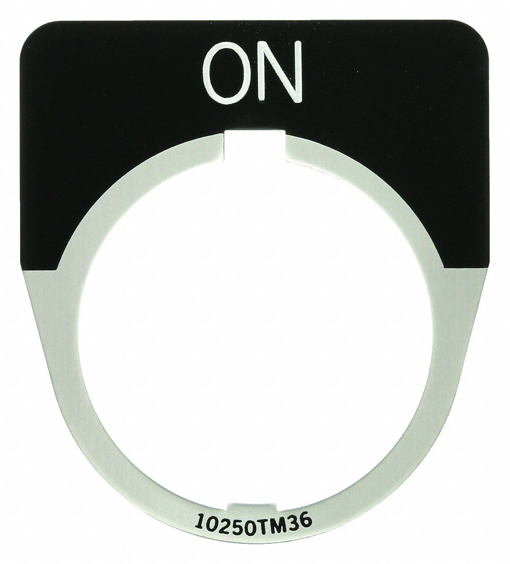 Legend Plate: 30 mm Panel Mounting Size, Half-Round, 1 3/4 in Overall Wd, For Series 10250T