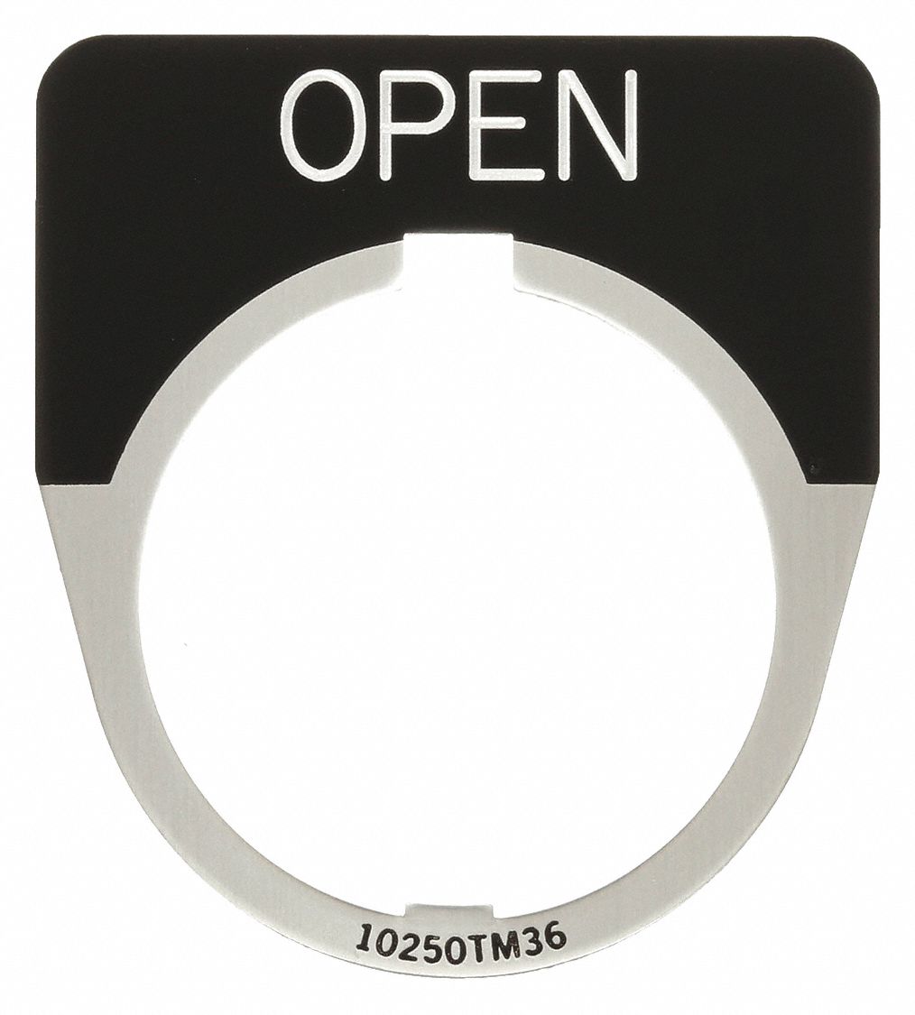 Legend Plate: 30 mm Panel Mounting Size, Half-Round, 1 5/8 in Overall Wd, For Series 10250T