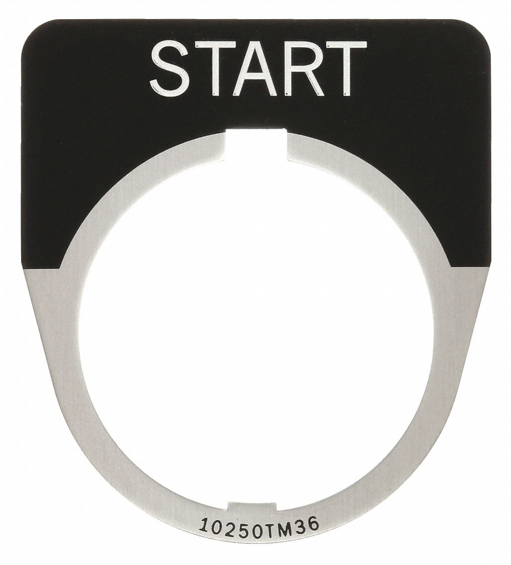 Legend Plate: 30 mm Panel Mounting Size, Half-Round, 1 5/8 in Overall Wd, For Series 10250T