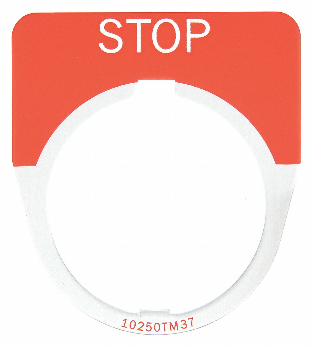 Legend Plate: 30 mm Panel Mounting Size, Half-Round, 1 5/8 in Overall Wd, For Series 10250T